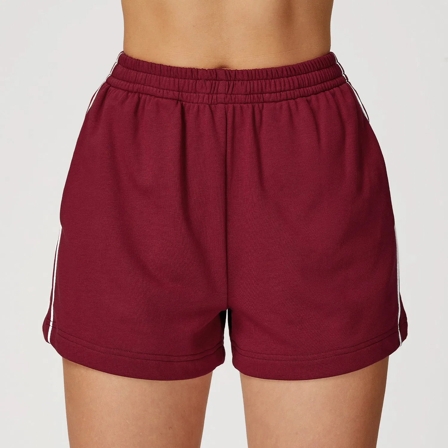 High-Waisted Contrast-Color Athletic Shorts Loose-Fit Casual Comfortable Versatile Sweatpants