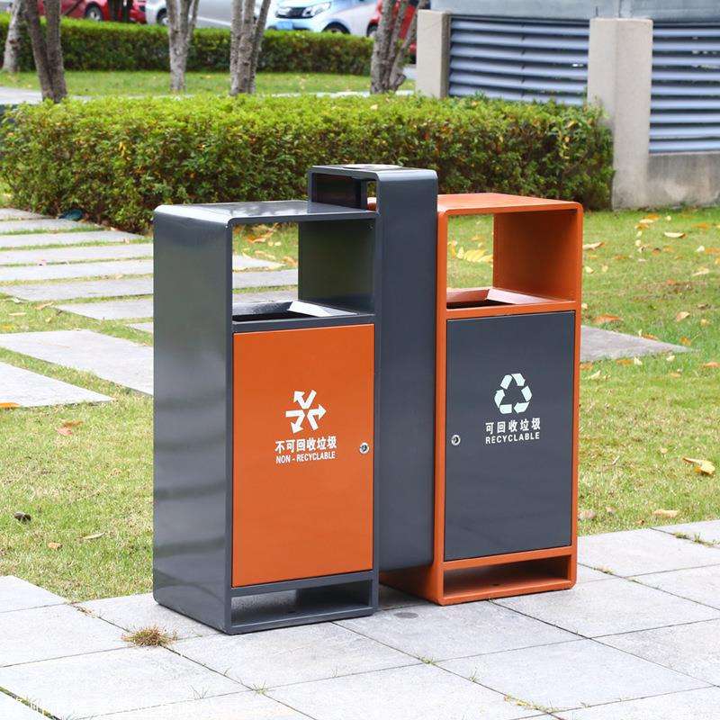 Stainless Steel Classified Garbage Bin, Municipal Street Park Commercial Environmental Sanitation Fruit Peel Box