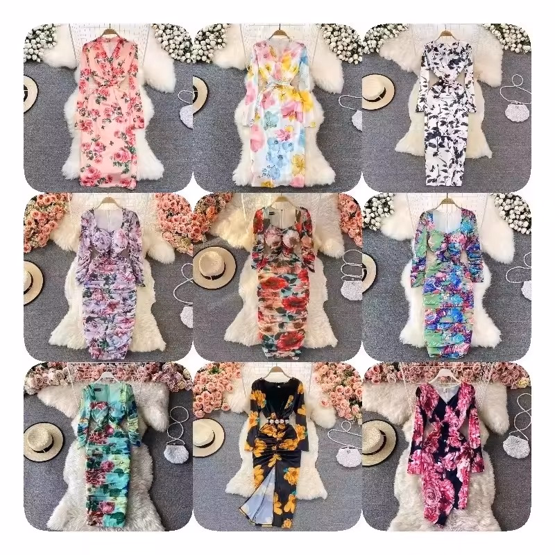 High-Quality Women's Floral Lace Long Dress - Mini Style, Retro Look