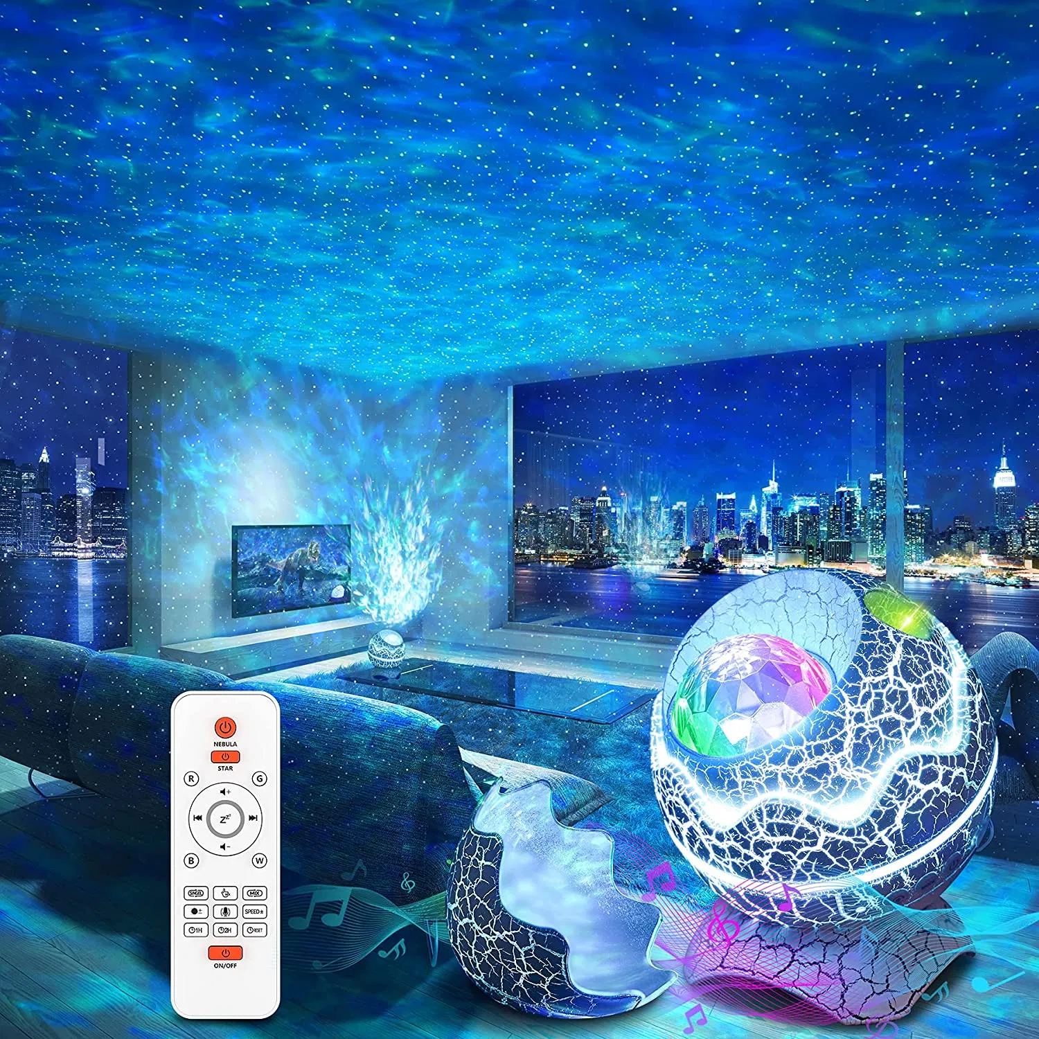 Star Projector, Galaxy Projector for Bedroom, Bluetooth Speaker, Night Lights, Christmas Decoration LED Light