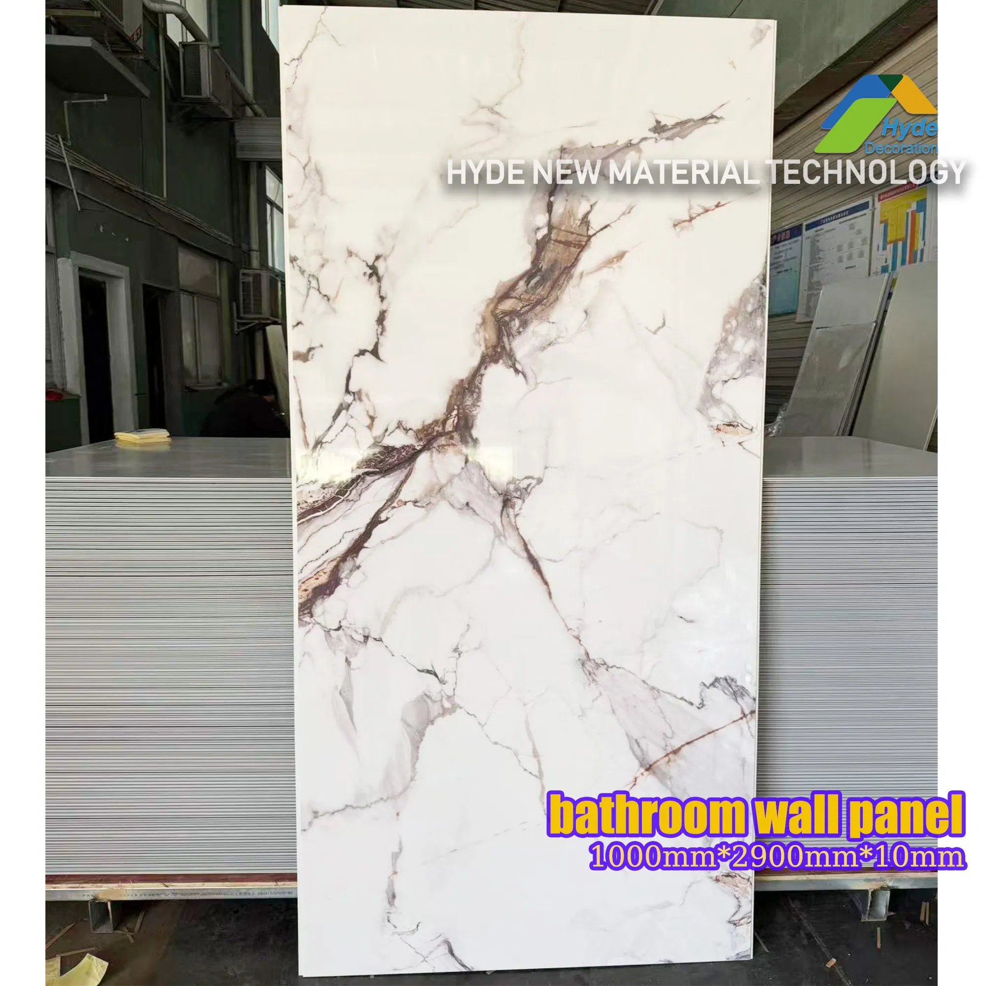 Eco-Friendly Marble Stone Effect PVC Wall Cladding Bathroom Shower Panel 2900X1000X10mm