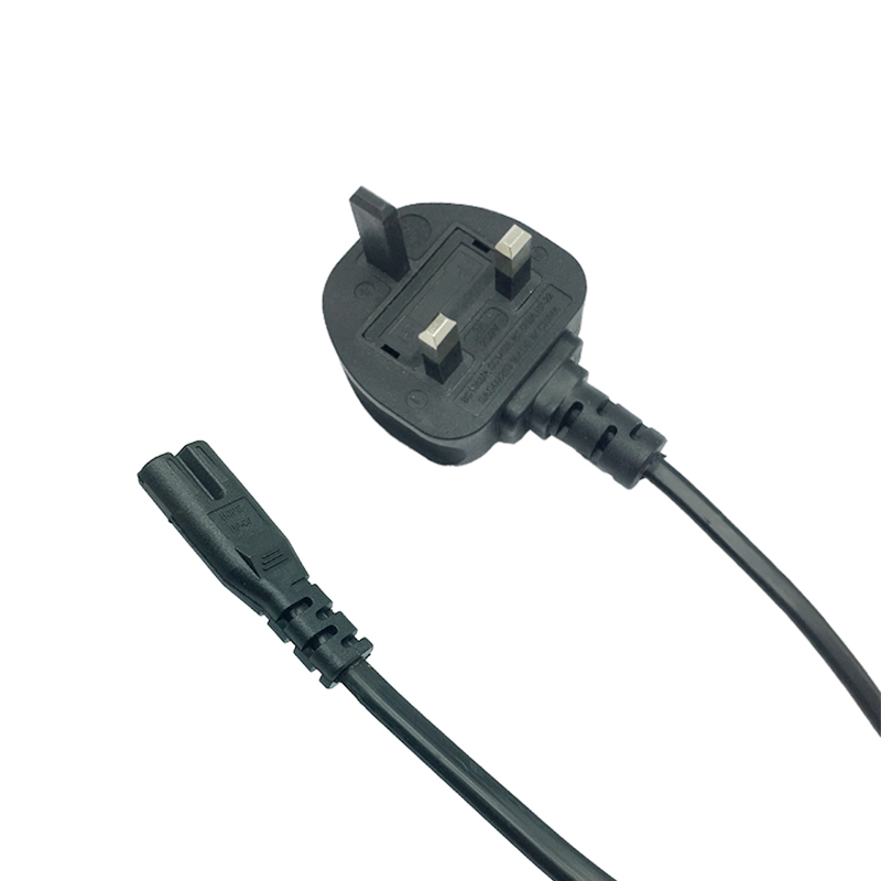 UK BS 1363 Two-Pin C7 Power Cord Asta Certified 8-Character Suffix Plug