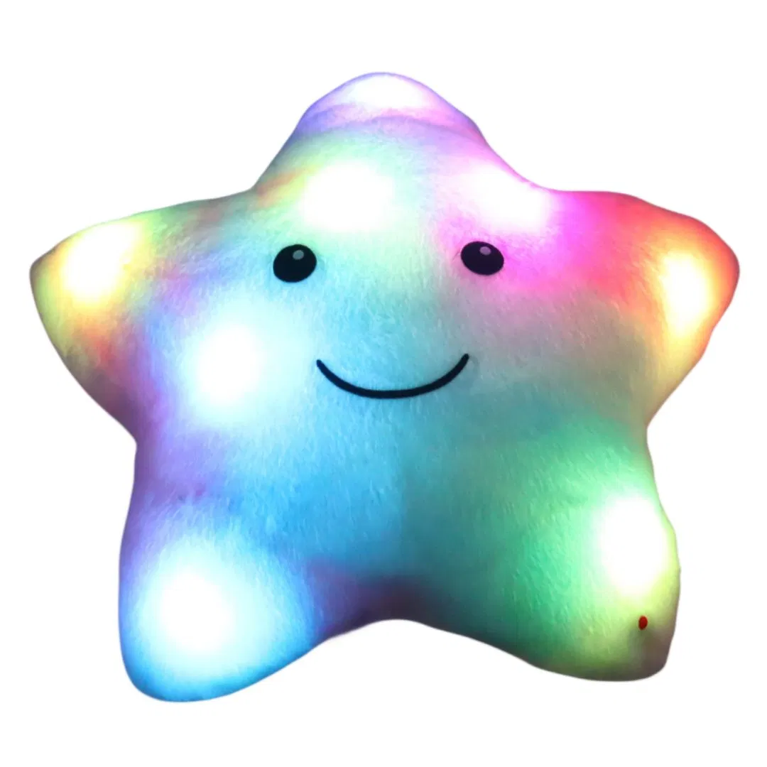 Wholesale Rainbow Plush Starfish with LED Light Soft Star Pillow Stuffed Toys