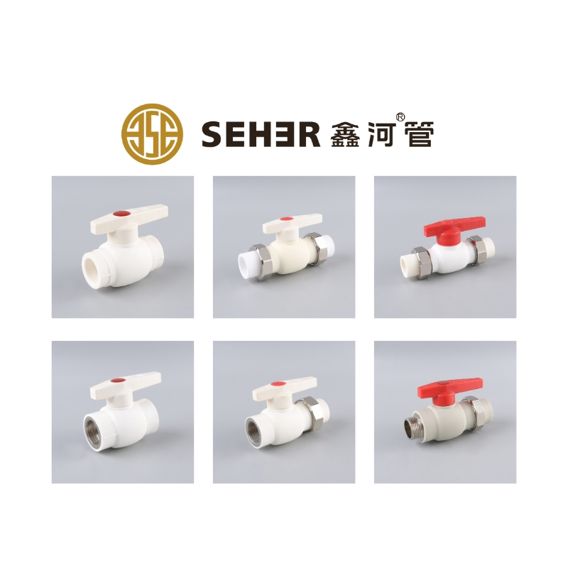 Factory Supply PPR Ball Valve DN20-63, Full Port Socket Fusion, Pn16 ISO 17833 (White/Green)