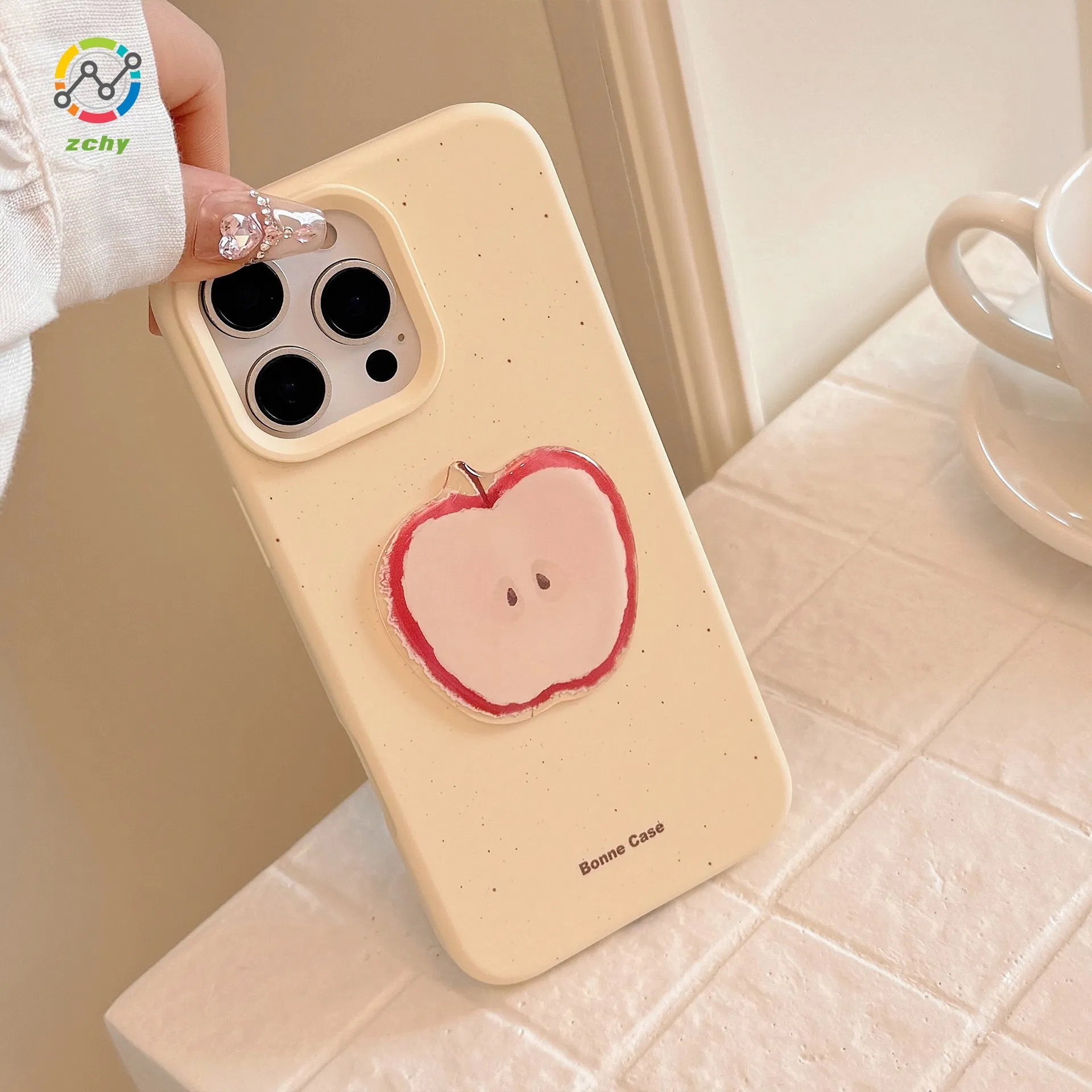 Charming Pastel Fruit Design Slim Cover for iPhone 15/14/16 PRO Max Case - Skin-Friendly & Drop Protection