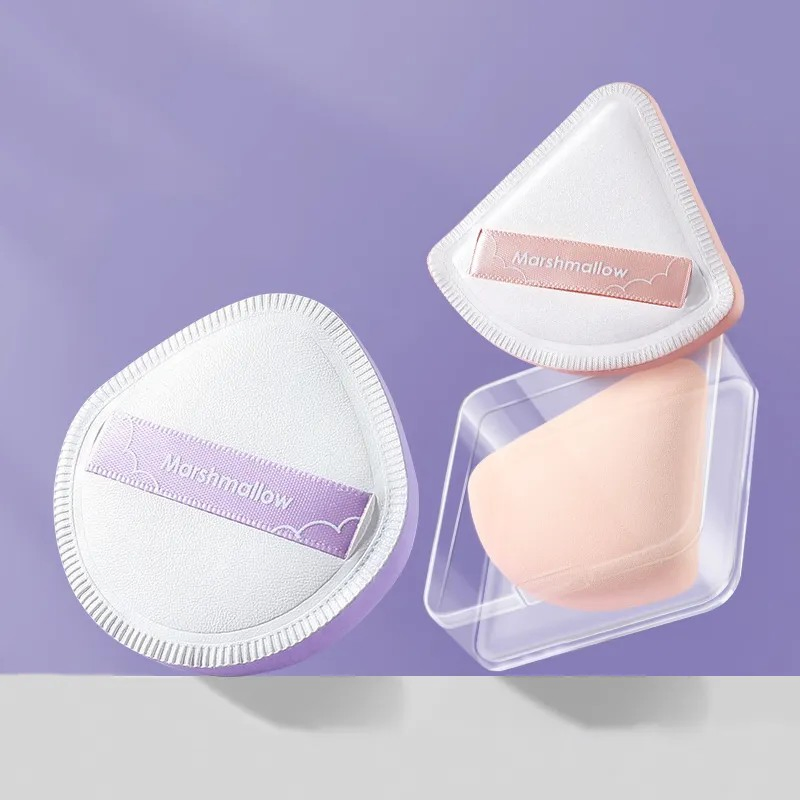 2PCS Triangle Soft Air Cushion Body Powder Puff Set Makeup Latex Free Cosmetic Face Beauty Make up Sponge Custom Makeup Tool