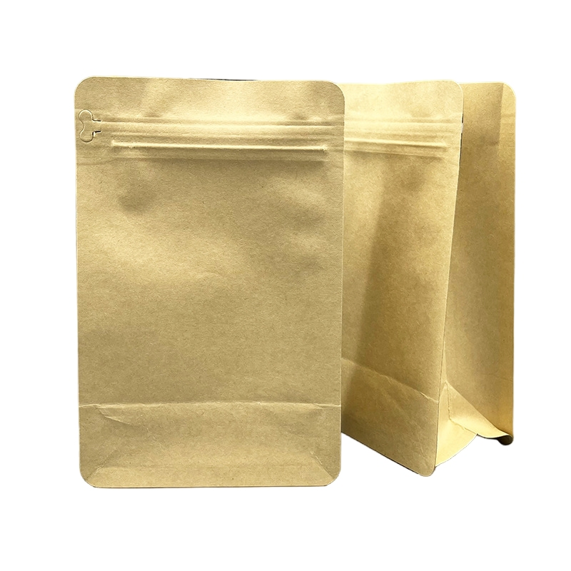 Resealable Zipper Kraft Rice Bags Custom Design Printing Service