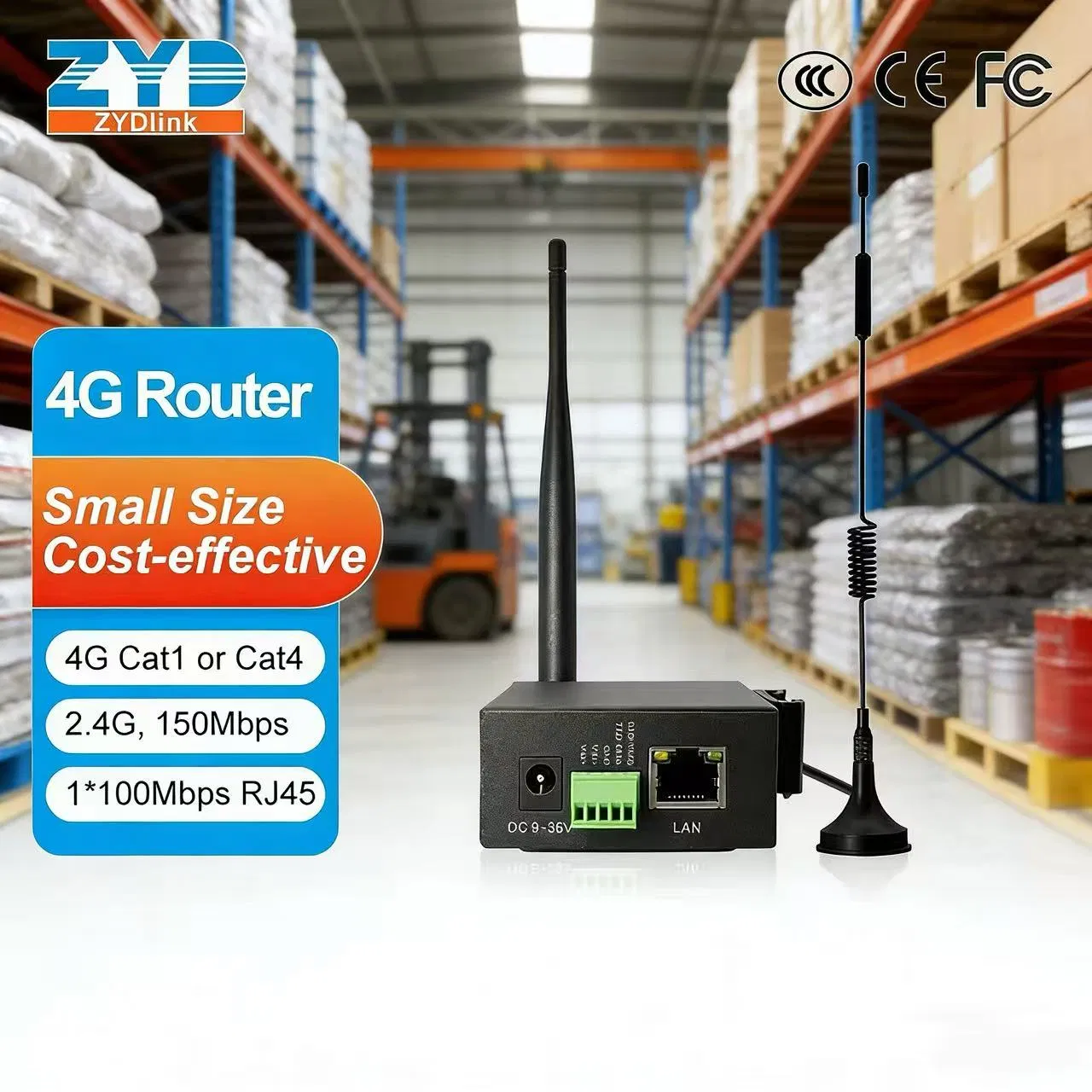Factory Remote Data Industrial 4G LTE Cellular Router with Ethernet Port