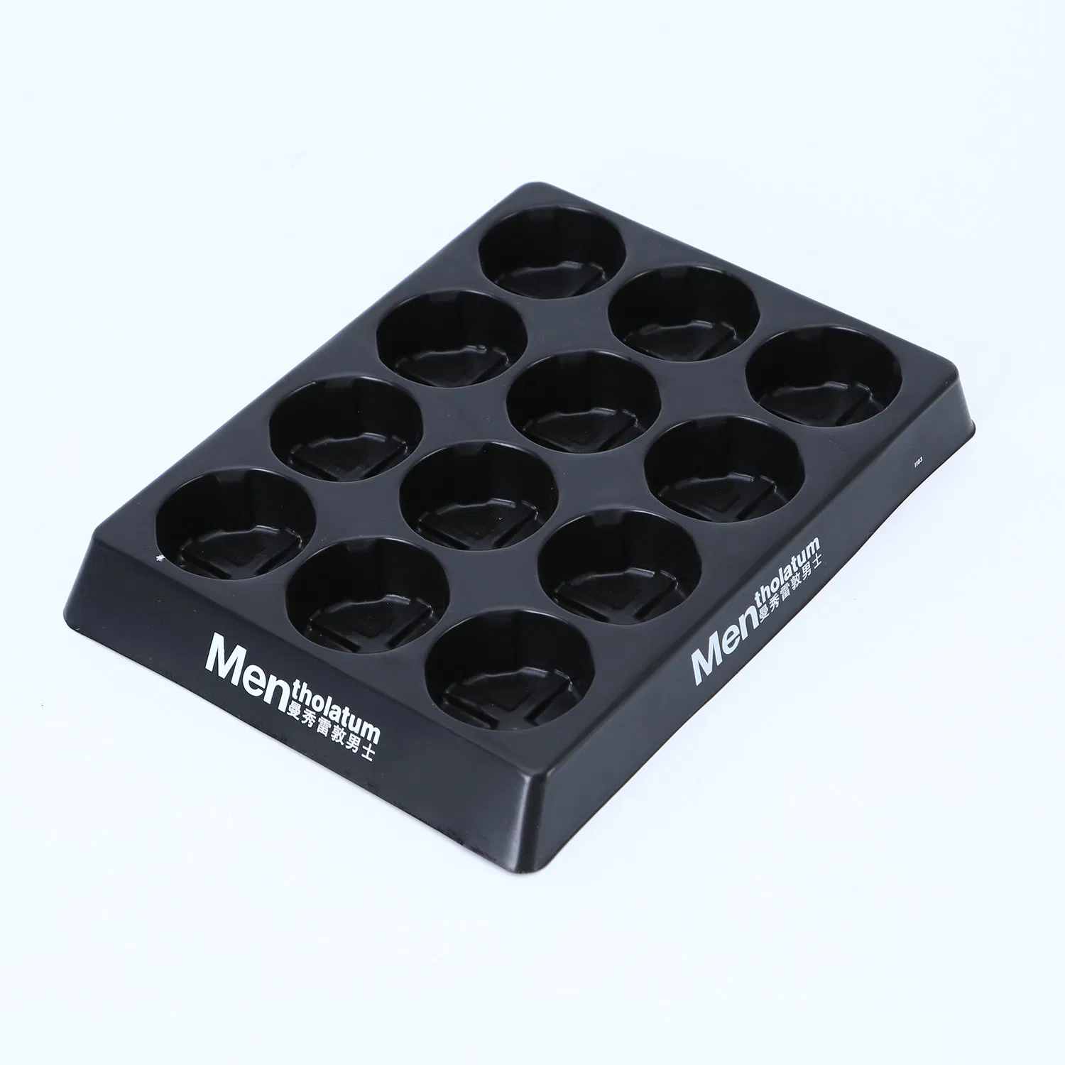 Custom Printed Logo Black Plastic Packaging Tray for Facial Cleanser