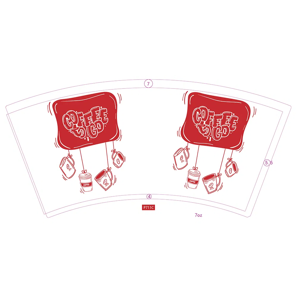 Custom Size Logo Printed Waterproof Single Side PE Coated Cupstock Paper Cup Fan