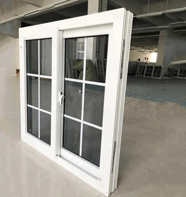 China Winstar Brand Double Glass Outward Open Woodgrain PVC Windows