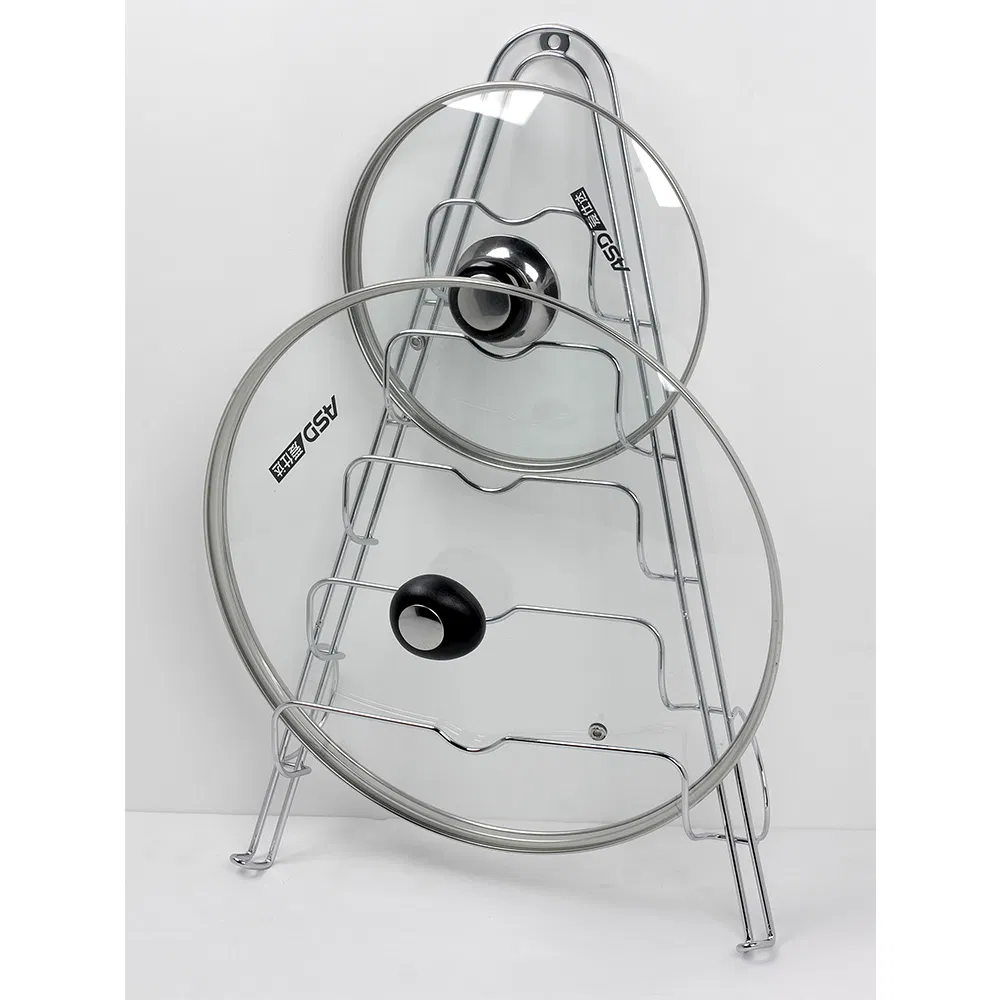 Pan Storage Rack Kitchen Organizer Pan Rack Holder with Double Sided Rack Storage Holder