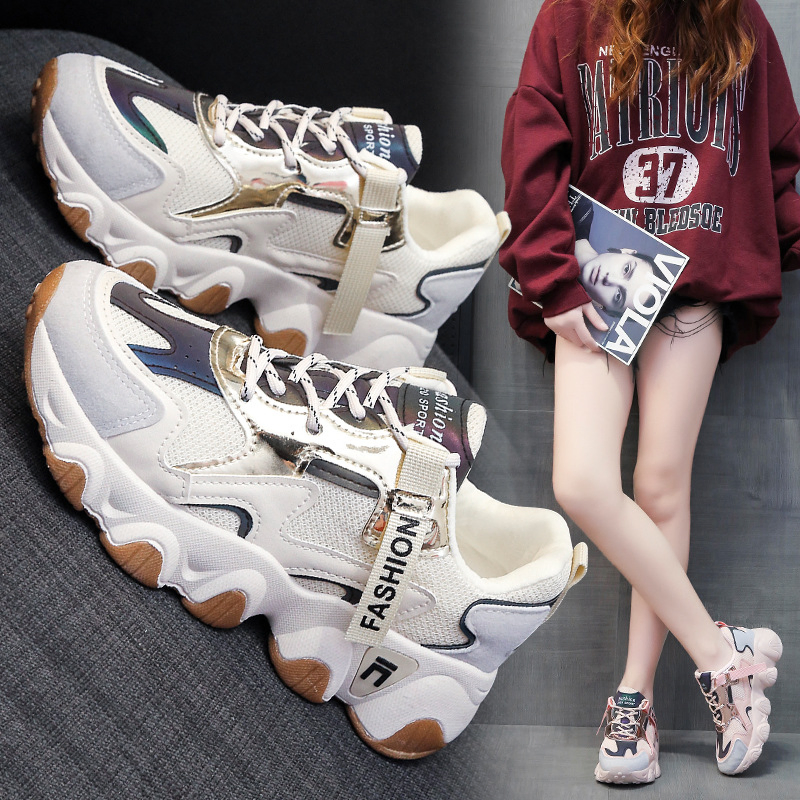 2022 Fashionable Height Increasing Soft Sole Quality Wholesale Chunky Women Shoes Sneakers