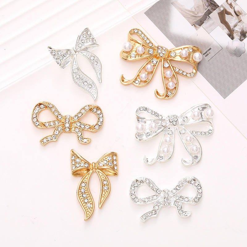 Luxury Metal Shoe Charms Upper & Back Shoe Decorations with Chains Style Clog Charm for Bottom Position