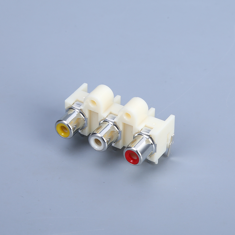 D-Type Face Plate Module RCA Lotus Audio Welding Socket Interface RCA Base Connector AV Audio and Video Jack Face Panel Socket Keystone Jack