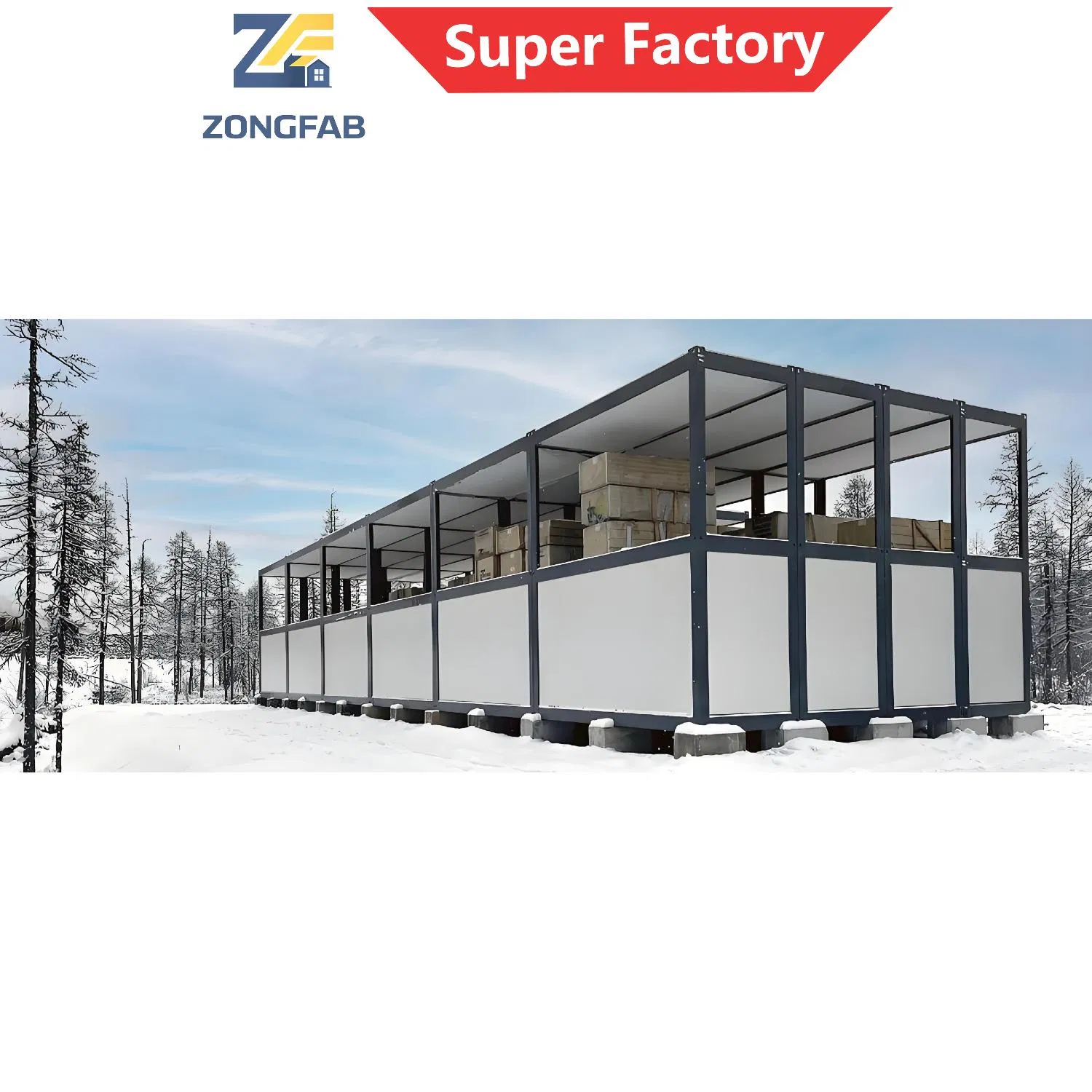 Low Cost Budget Modern Commerical Permanant Office Accommodation Housing Residential Flat Pack Prefab Modular Container Building