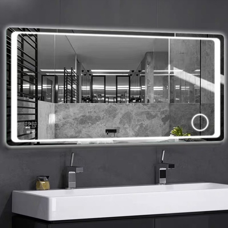Aluminium Mirror Silver Mirror Ear Mirror Framed Mirror Unframed Mirror Round Mirror Multi Function LED Bathroom Mirror with Light Defogger Touch