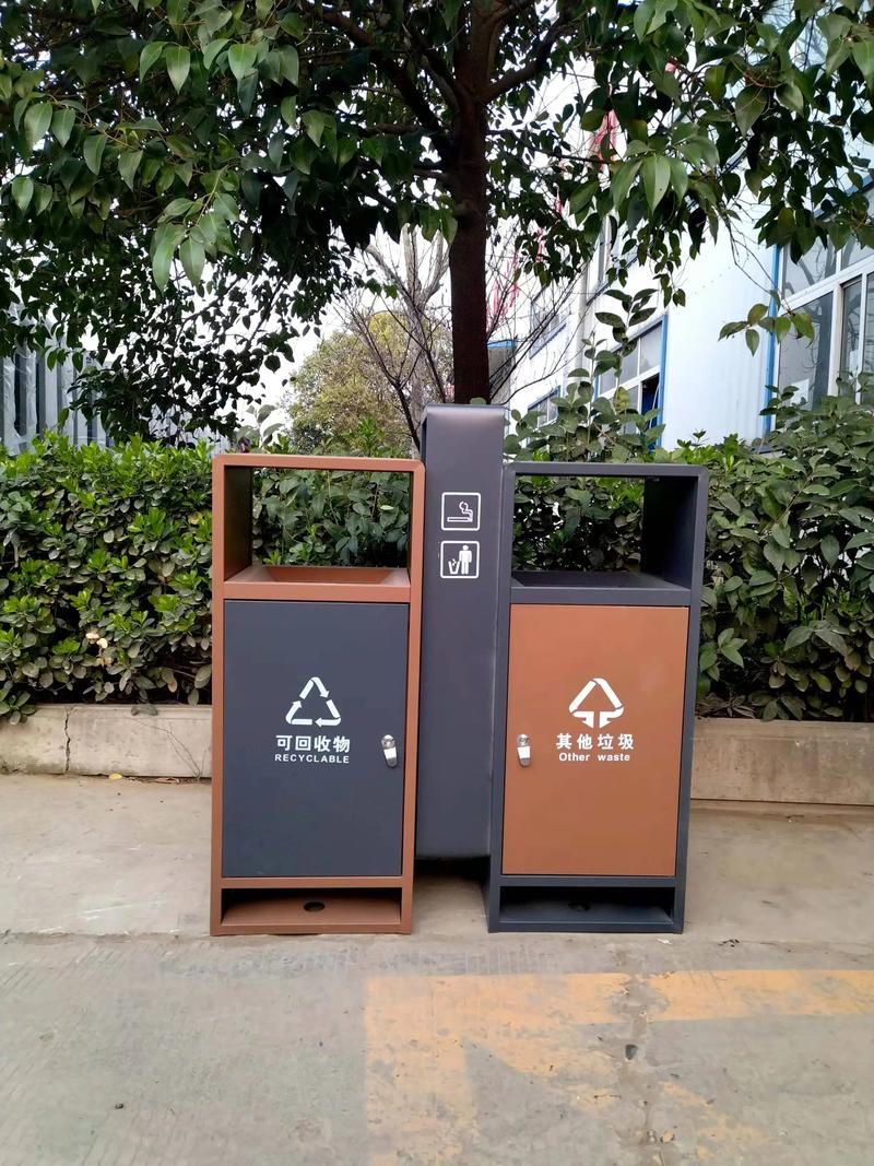 High Quality Commercial Galvanized Metal Trash Can Dustbin Stainless Steel Outdoor Waste Bin