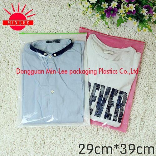 2016 Customized Printed Cloth Socks Ziplock Plastic Resealable Bags for T-Shirt