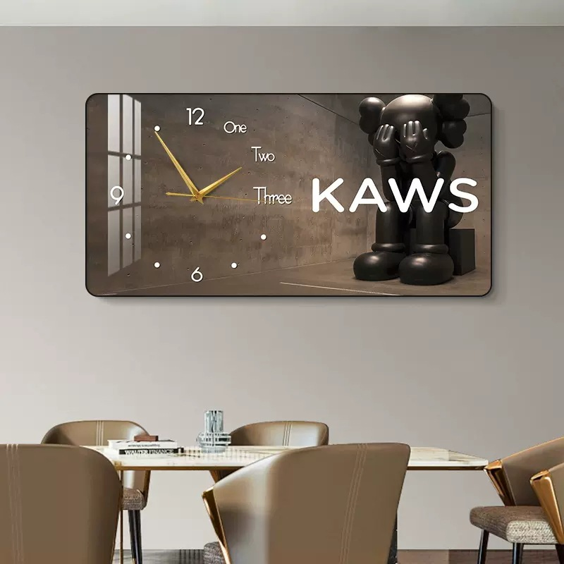 Wholesale Violent Bear Restaurant Crystal Glass Wall Art Clock Paintings
