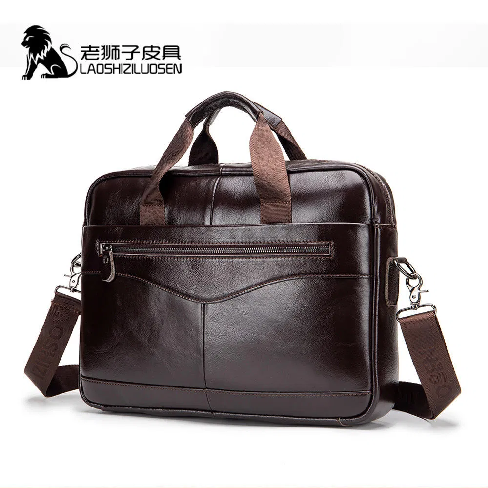 Bf2315 Cowhide Retro Laptop Computer Bag Large Capacity Genuine Leather Men's File Bag Briefcase for Men