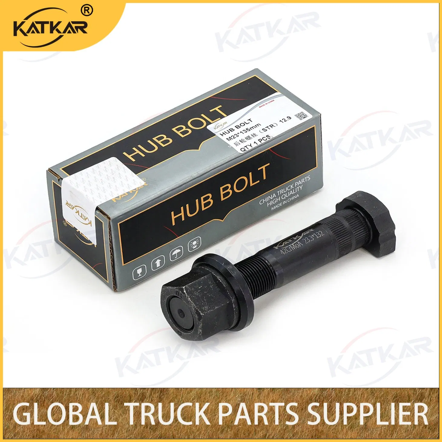 Heavy-Duty Truck Spare Parts Suspension Axle Hub Parts Az9112340123 Rear Hub Bolt M22 D=23 L=120 for HOWO/Sitrak/A7/CH7/Shacman/FAW/Dongfeng