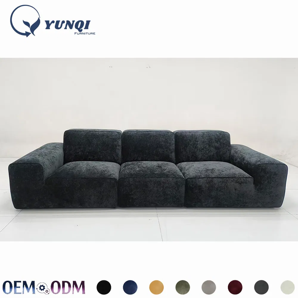 3.6m Dark Grey Chenille Modular 3 Seater Sitting Room Sectional Sofa