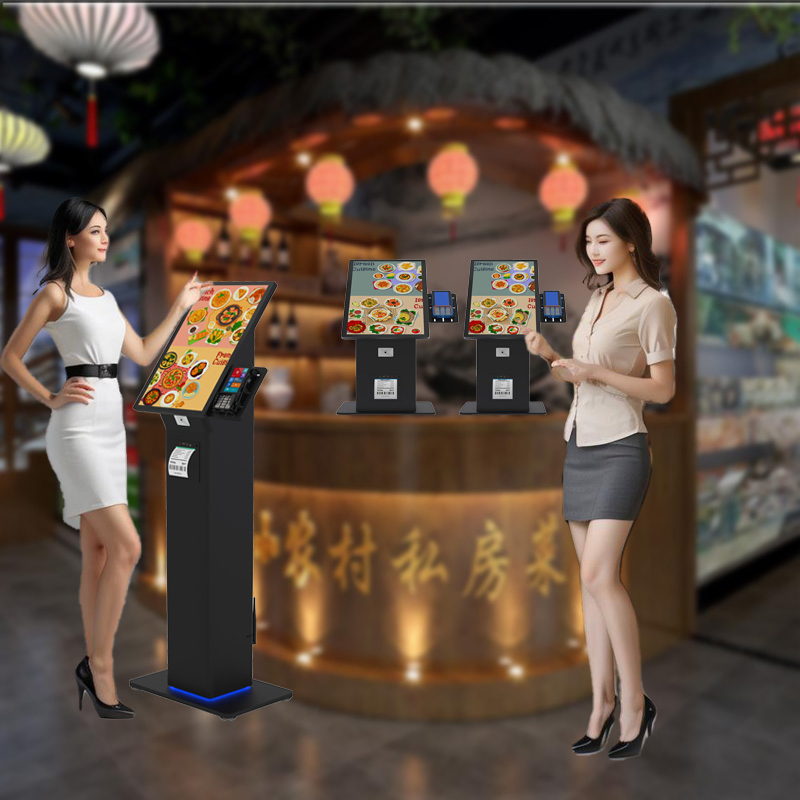 Small Desktop Self Service Touch Kiosk Support Cashless Payment for Restaurants