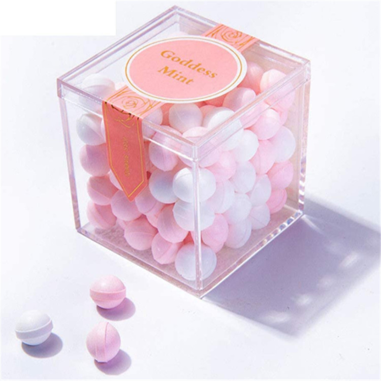 Custom Square Clear Transparent Candy Box with Lid for Wedding Gift Baby Shower
