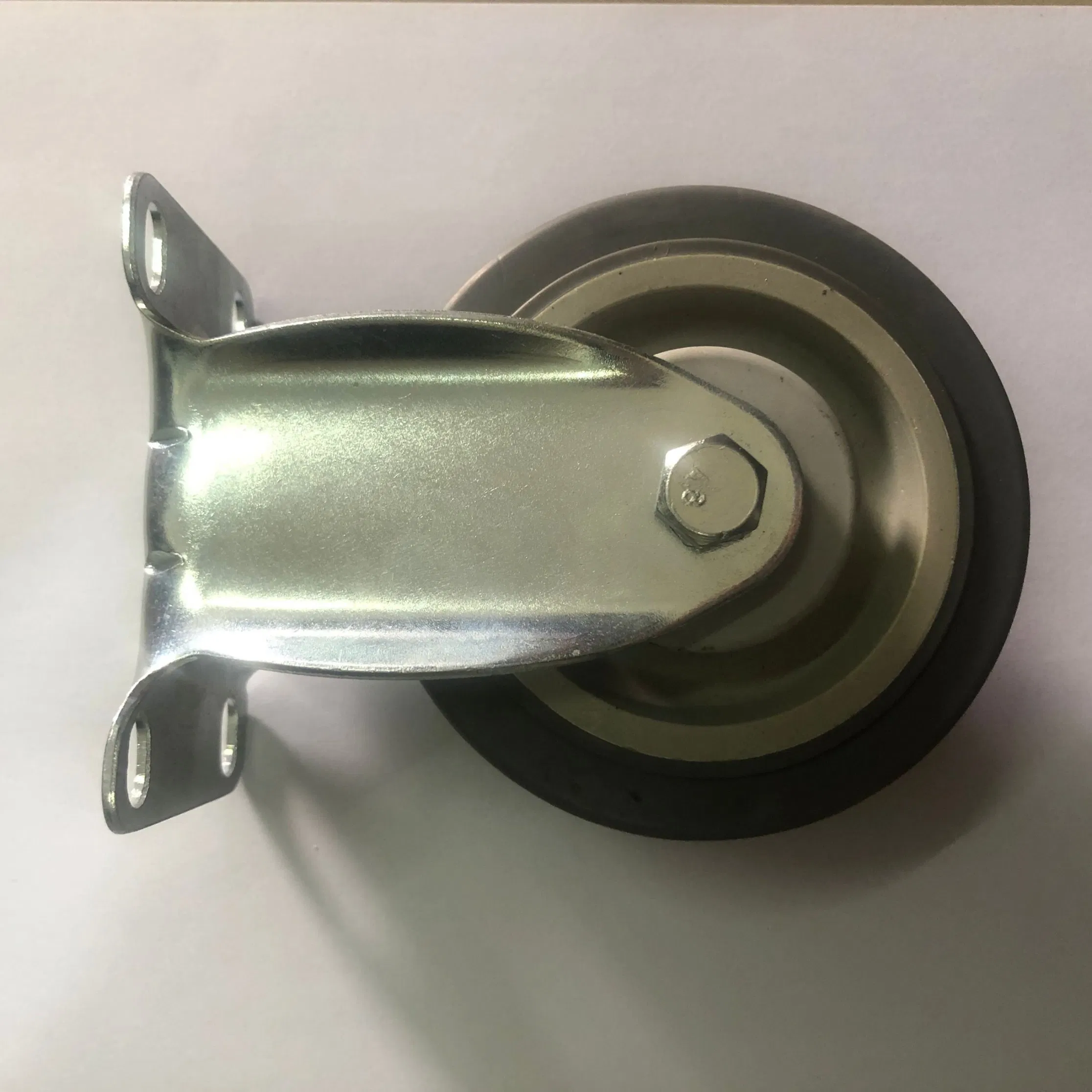 3inch Gray Thermoplastic Rubber Fixeed Caster 75mm Without Brake