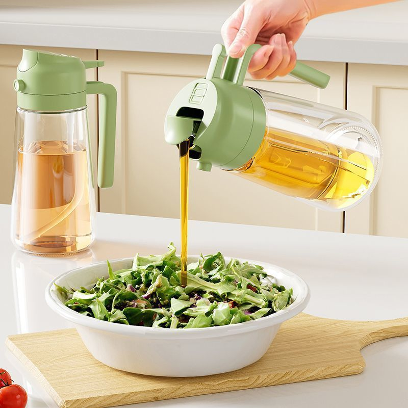 Home Cooking Oil Sprayer One Key Switch 2 in 1 Atomized Dispenser for Baking Grills