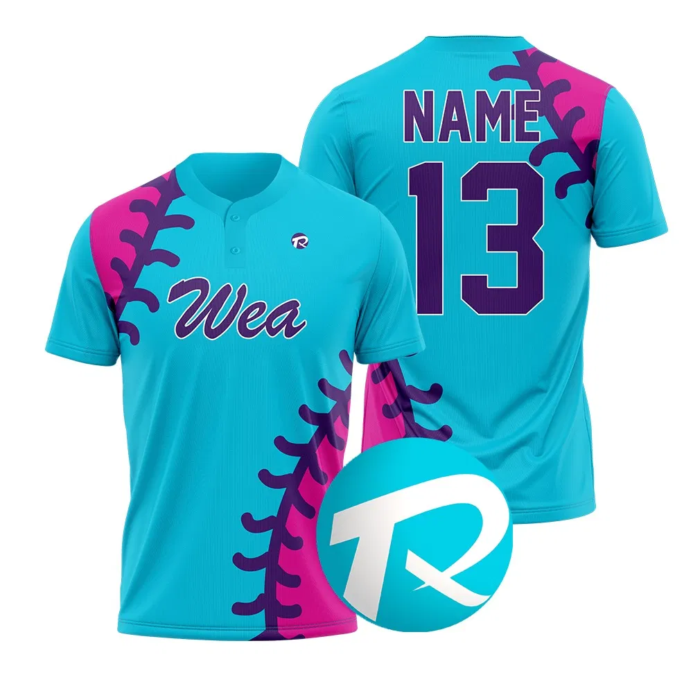 High Quality Moisture-Wicking Wea Two Button Custom Baseball Shirt Jersey Sportswear Uniform