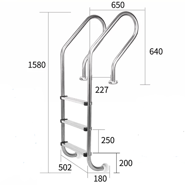 Factory Wholesale Custom Support Stainless Steel 304/316 Swimming Pool Ladder Escalator