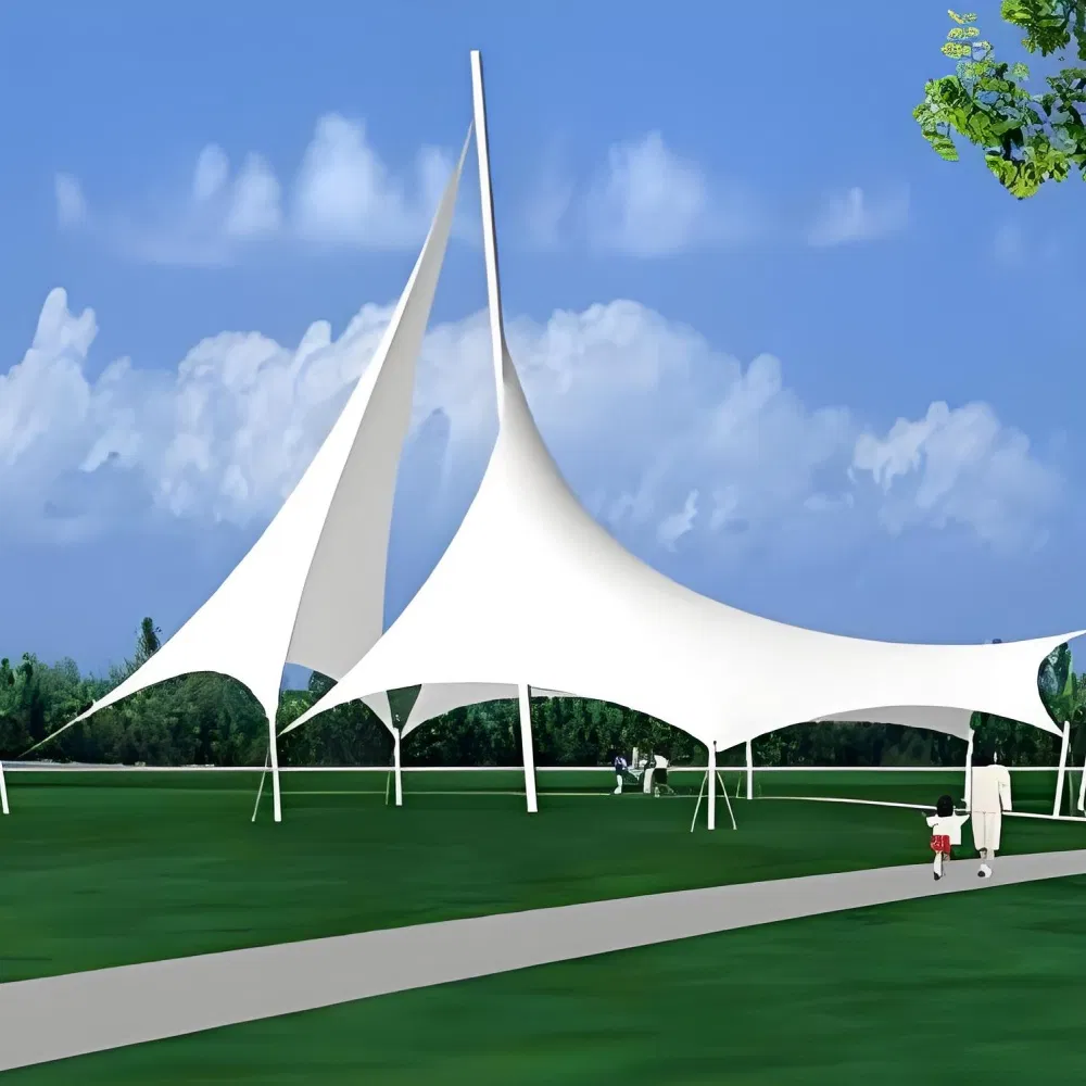 Low Maintenance UV Resistance Membrane Structure Landscape Shelter All Weather Protection