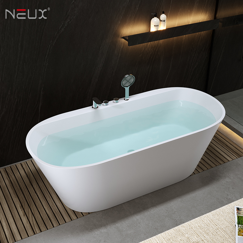 Factory Price Modern Freestanding Tub Acrylic Soaking Bathtub with Faucet