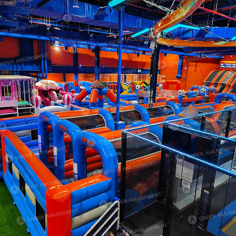 Customized Inflatable Park Inflatable Combo Jumping Castle Maze Bouncy Playground by Cheer Amusement