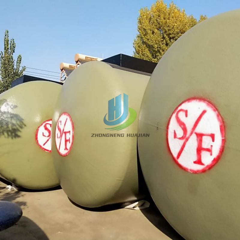 Underground ASME Standard Double Wall Oil Storage Fuel Tank with Double Compartment for Filling Station