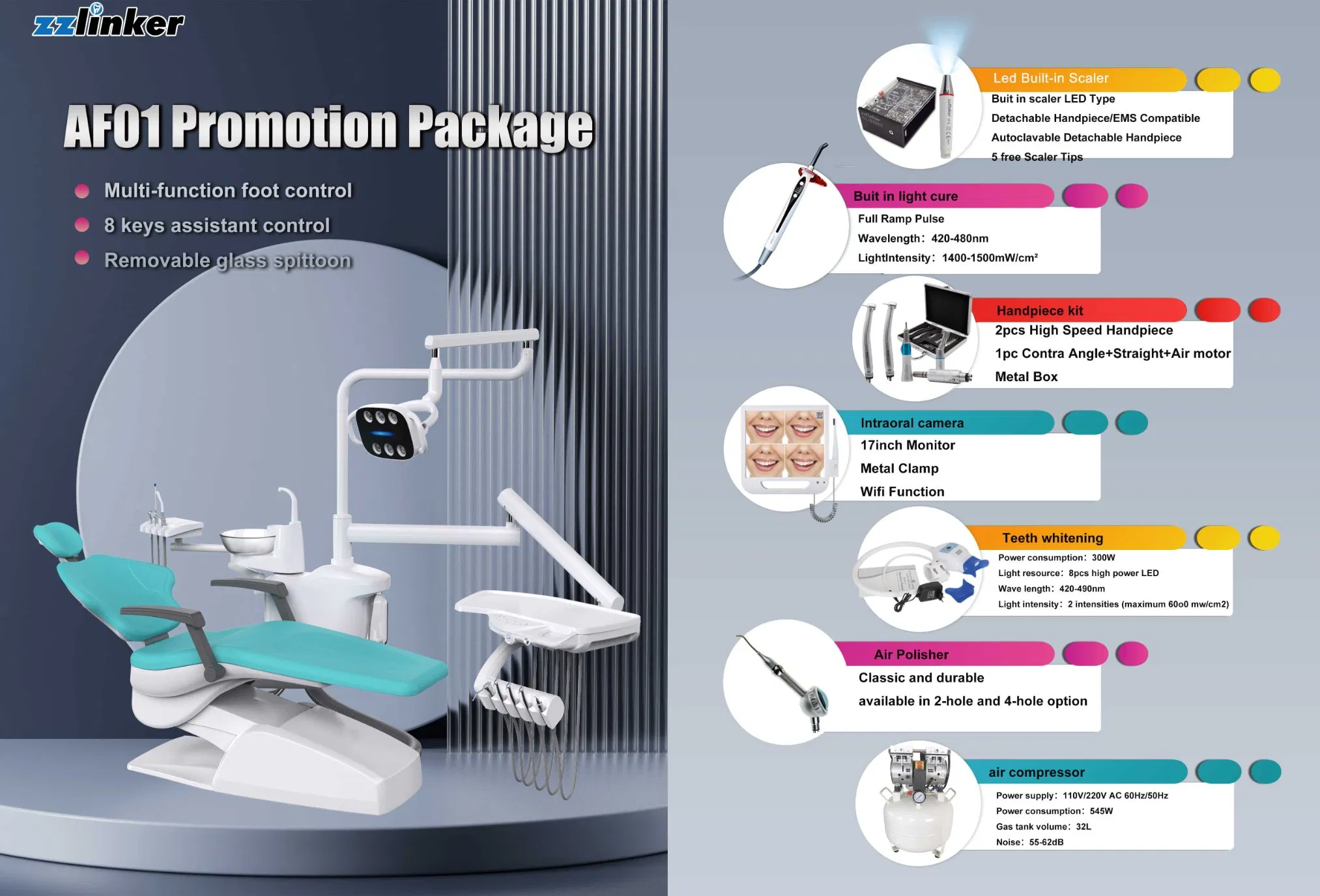 LK-AF01 Fengdan Electric Patient Dental Chair Unit Full Set Tool Price Equipment