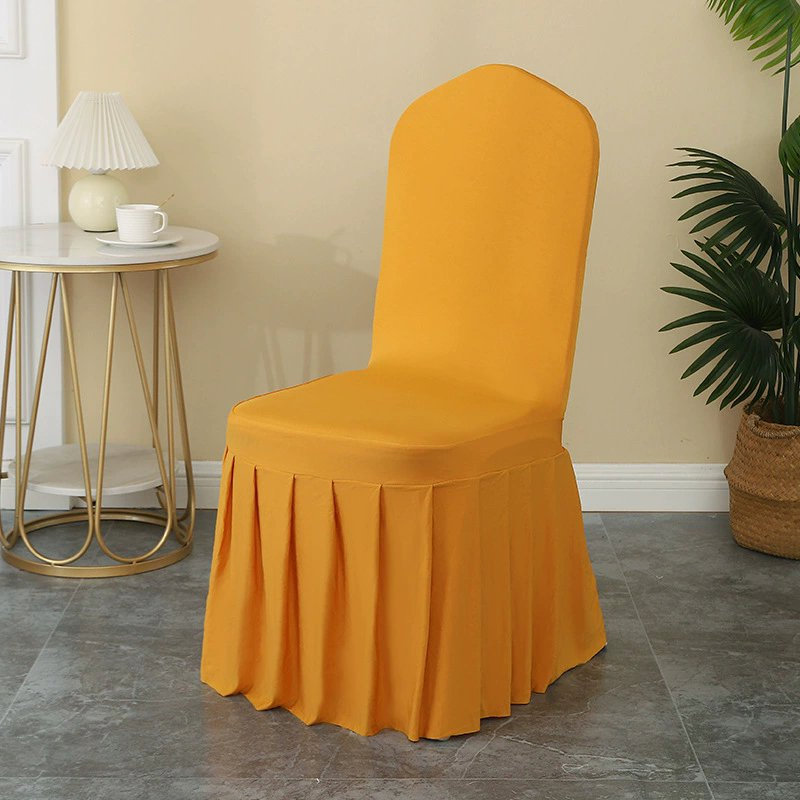 Wholesale Pleated Skirt Polyester Spandex Elastic Cover for Hotel General Wedding Banquet Chair Cover