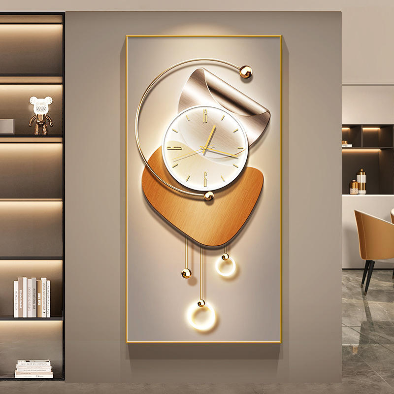 Home Decor Clock Wall Art Crystal Porcelain Frames Abstract Picture Clock Paintings