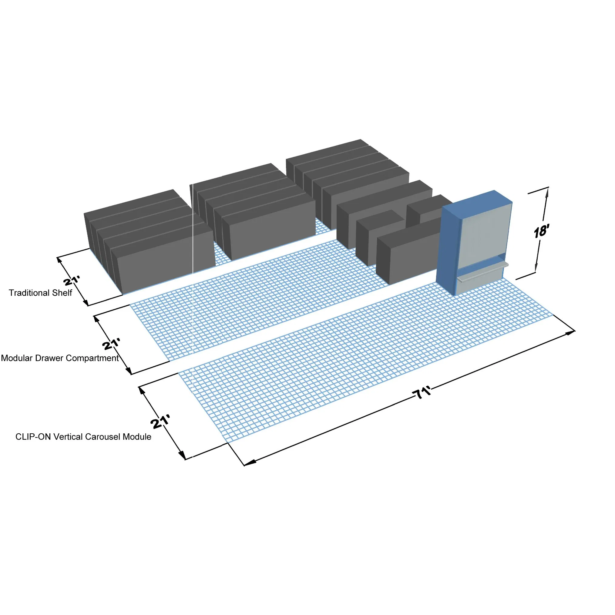 Racking System Vertical Carousel Module Smart Storage Rack