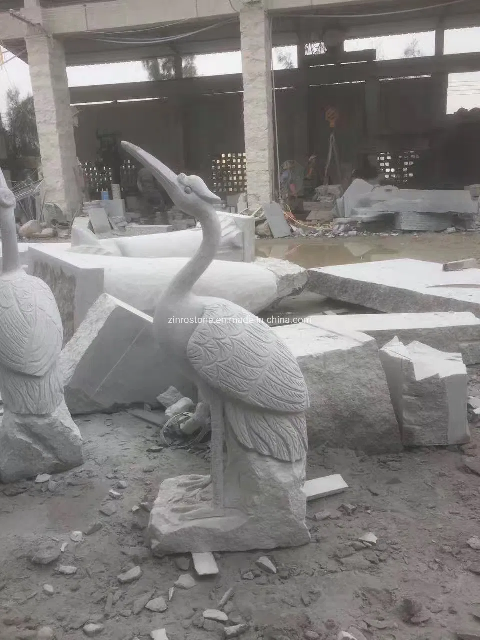 Natural Marble/Granite Stone Swan Animals Sculpture for Outdoor Decorative