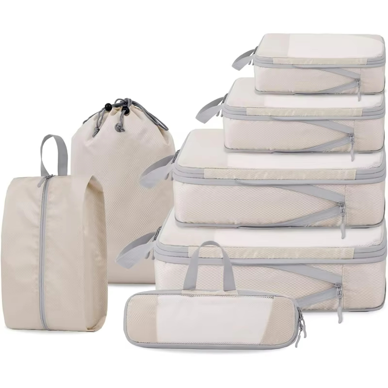 7 Set Travel Accessories Expandable Luggage Packing Organizers Bag