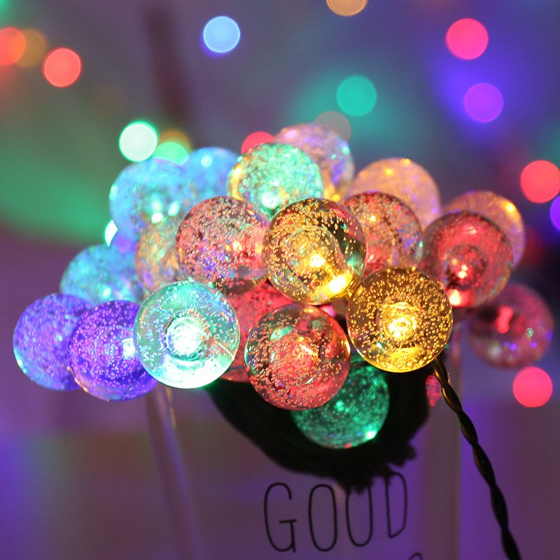 Christmas Holiday Lighting Solar LED String Lights LED Bubble Ball Holiday Decorations 30 LED Crystal Globe Fairy Lights