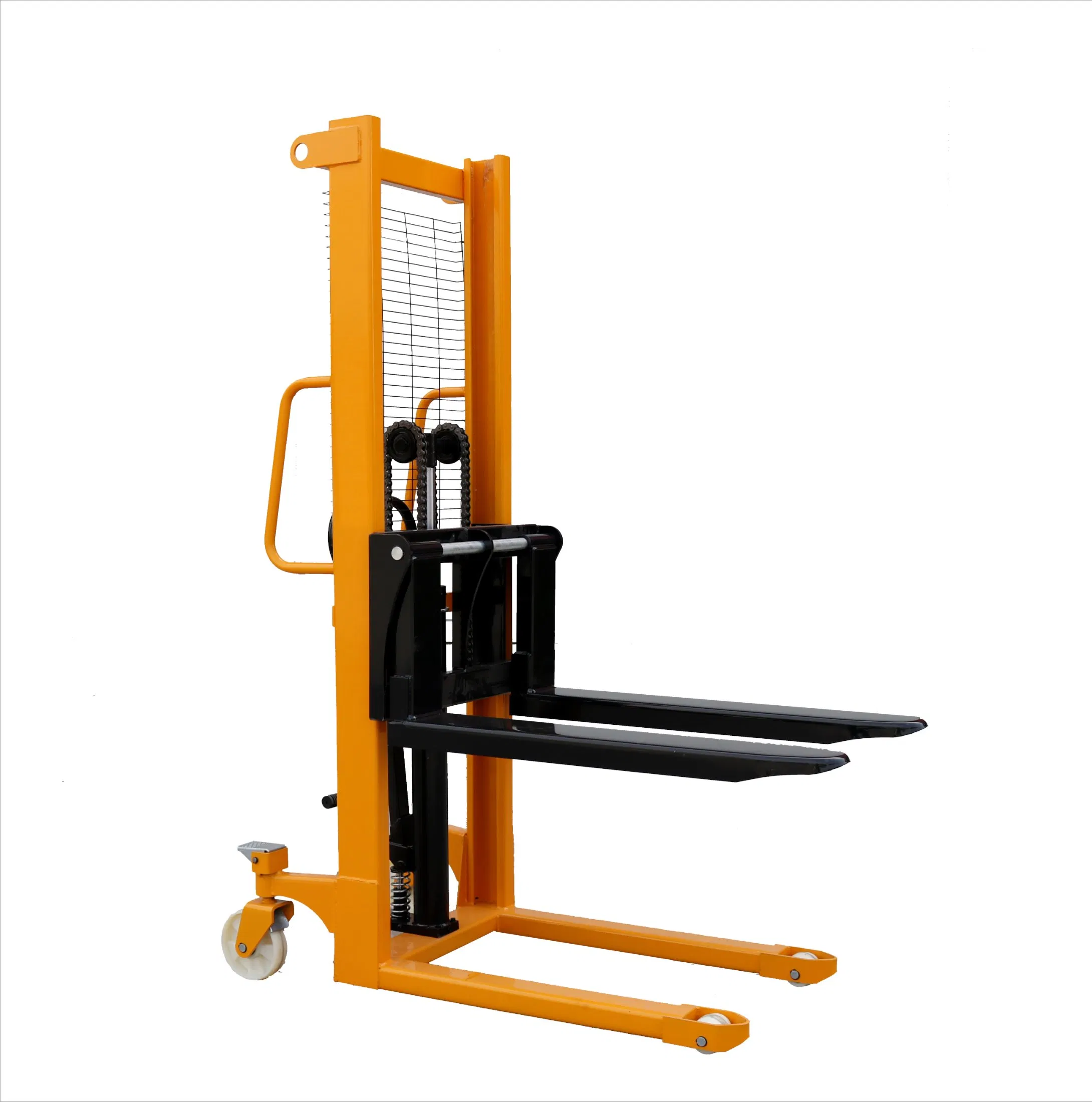 Material Handling Tools Pallet Forklift 1000kg Manual Fork Lift Stacker 1.6m Lift Height Hydraulic Manual Hand Stacker