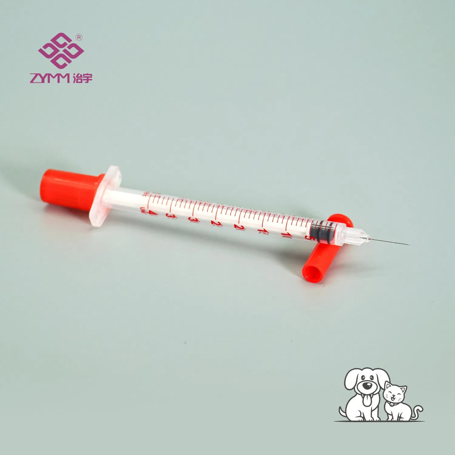 Durable U100 Pet Insulin Syringe with Sturdy Construction Veterinary Insulin Syringe