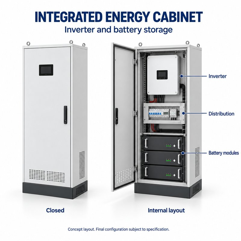 Integrated Hybrid Solar Inverter PV+Storage Combined
