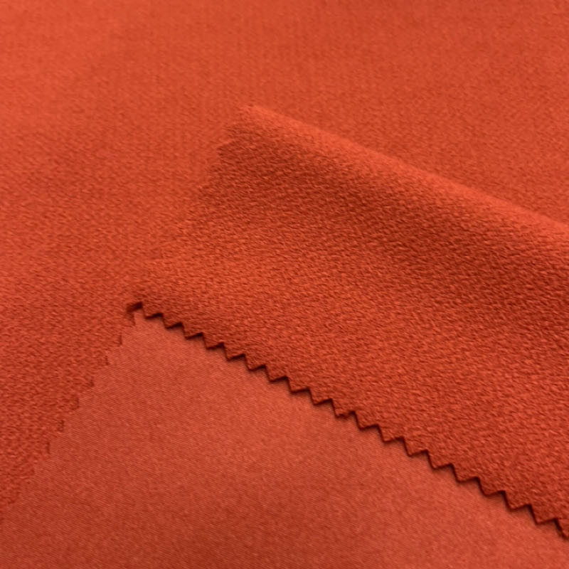 Soft, Textured and Crepe-Like Polyester Stretch Double-Sided Knitted Fabric