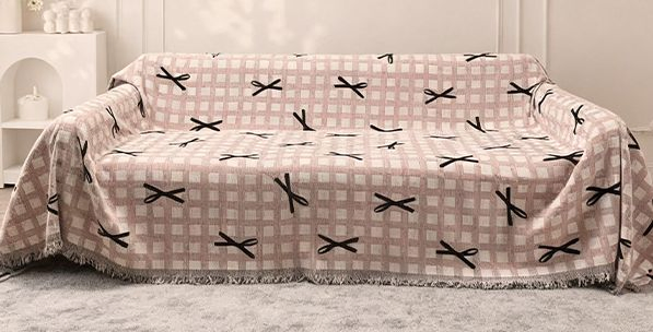 Washable Wrinkle Resistant Tweed Textured Decorative Couch Cover Sofa Slipcover