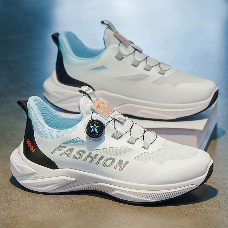 Ultra-Lightweight Men's Sneakers with Rotating Button and Mesh Upper